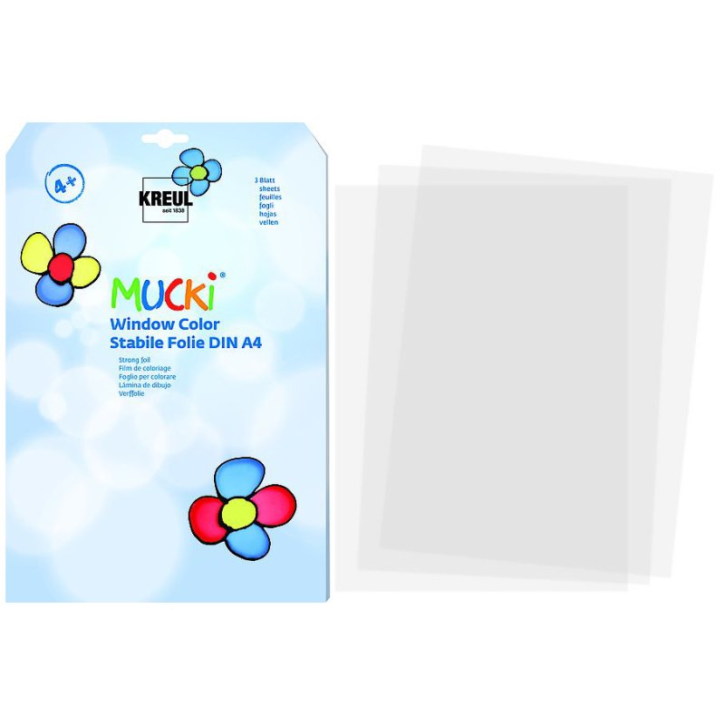 KREUL film spécial pour décoration de fenêtre Mucki, A4, transparent, 3 pièces