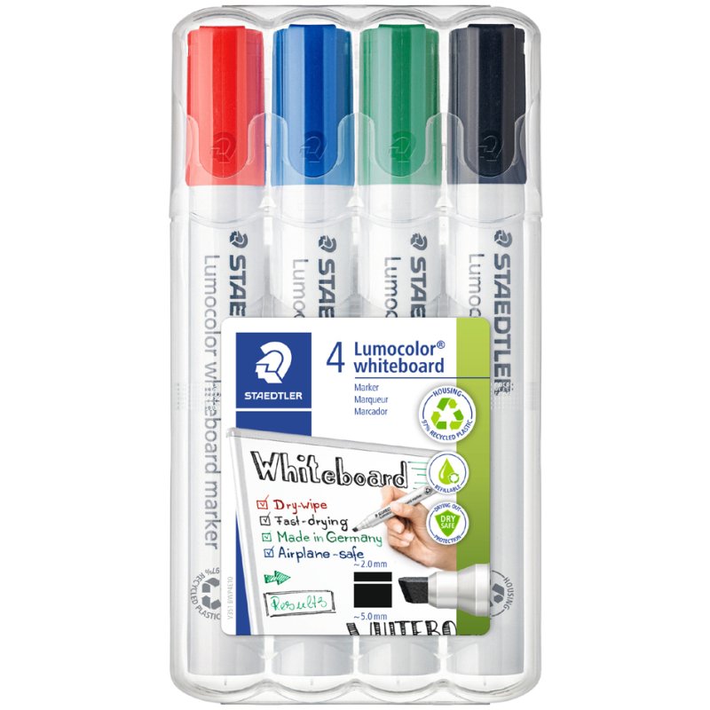 STAEDTLER Lumocolor whiteboard markers, navulbaar, 6 stuks, 2-5 mm