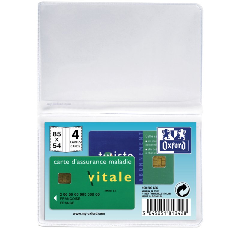 Oxford pasjeshouder PVC, zwart, 85×55 mm, 10 stuks