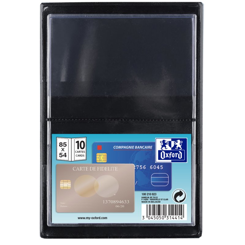Oxford pasjeshouder PVC, zwart, 85×55 mm, 10 stuks