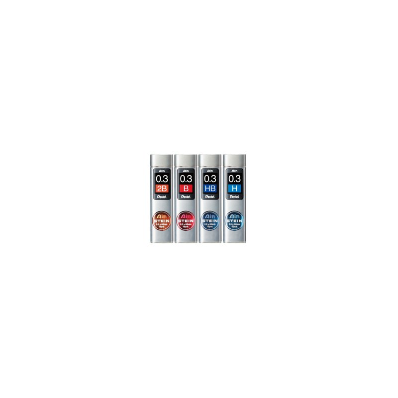 Pentel mines pour portemine AIN STEIN, 0,3 mm, degré de dureté B, 15 pièces