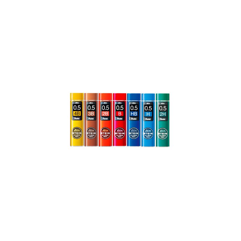 Pentel recharges de porte-mine, 0,5 mm, 4B noir, 40 pièces