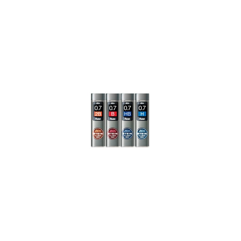 Pentel Mines de crayon 0,7 mm, degré de dureté 2B, 40 pièces