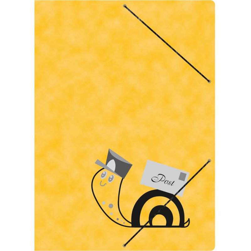 RNK Postal folder Snail Post with elastic band, cardboard, yellow