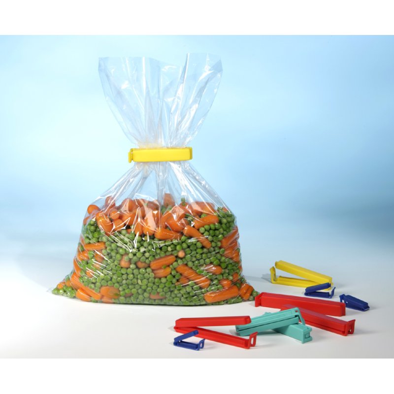 STARPAK sluitclips gekleurd assortiment, 80 mm en 60 mm, 10 stuks