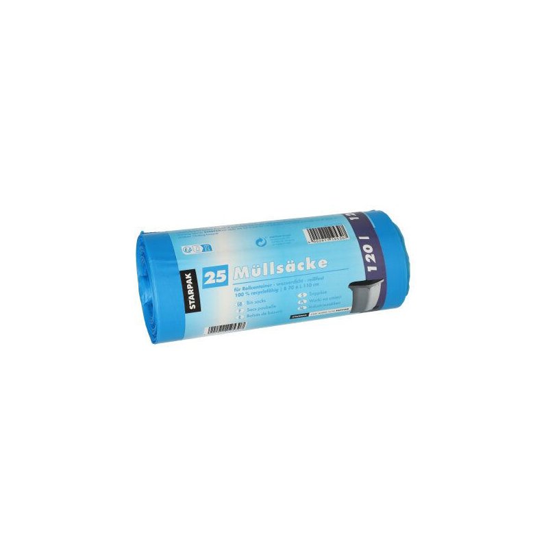 STARPAK vuilniszakken HDPE, 120 liter, transparant, 25 stuks