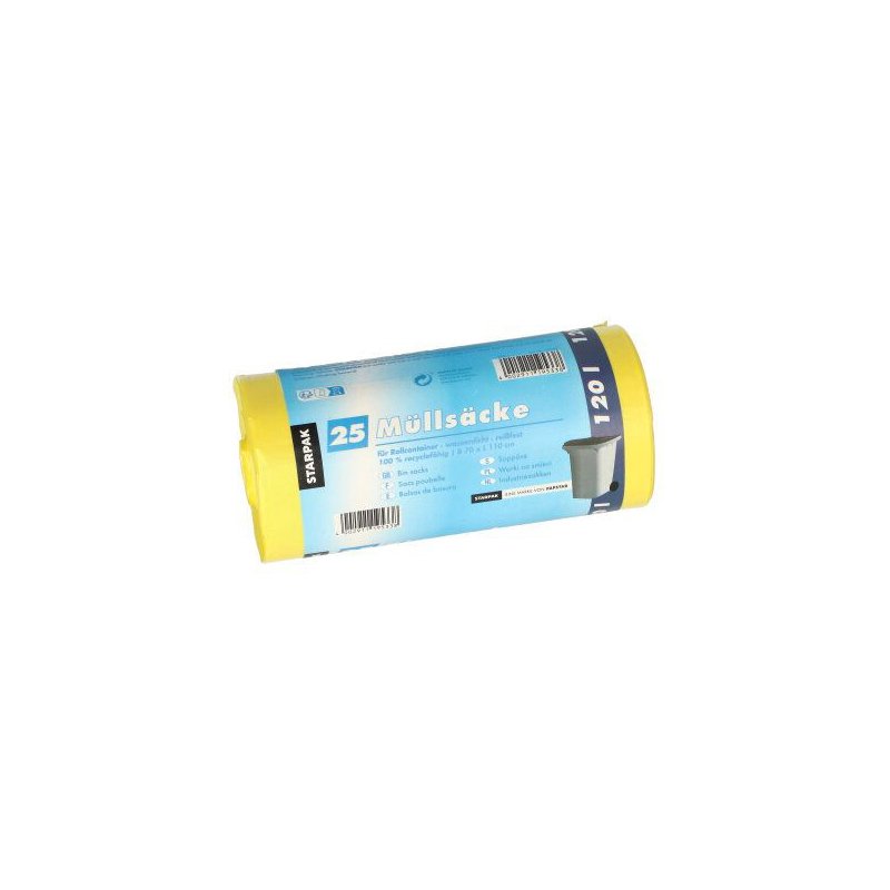 STARPAK vuilniszakken HDPE, 120 liter, transparant, 25 stuks