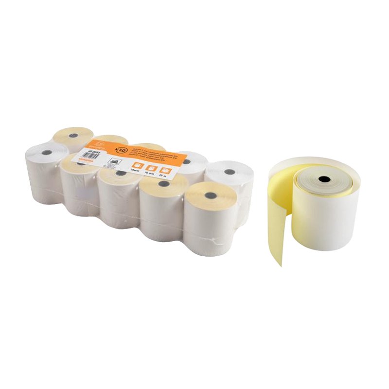 EXACOMPTA cash rolls 2-ply, white/yellow, self-copying, 10 pieces