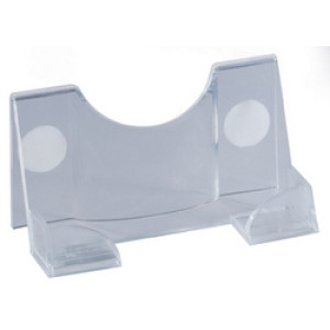 DURABLE visitekaartstandaard acryl transparant, 1 vak, 50 kaarten