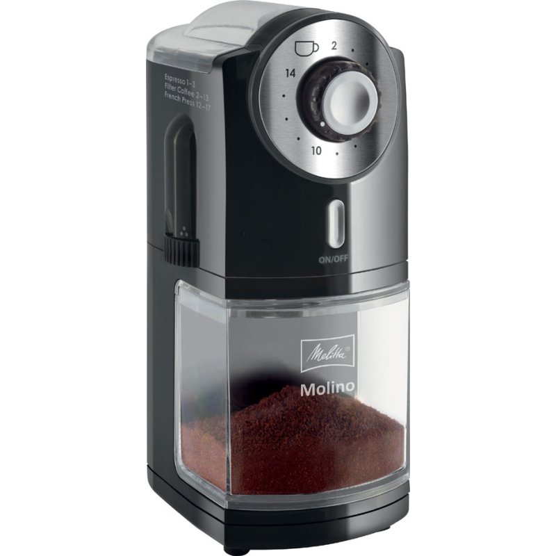 Melitta household coffee grinder MOLINO, electric, black, 200 g beans