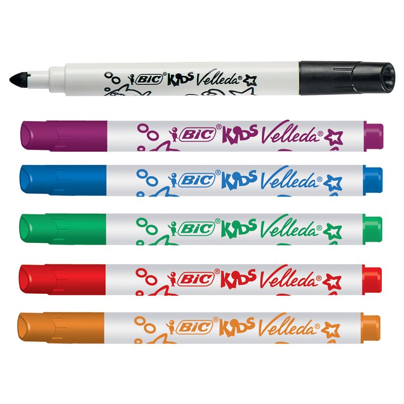 BIC KIDS whiteboard markers Velleda Mini, 6 stuks, 1,2 mm