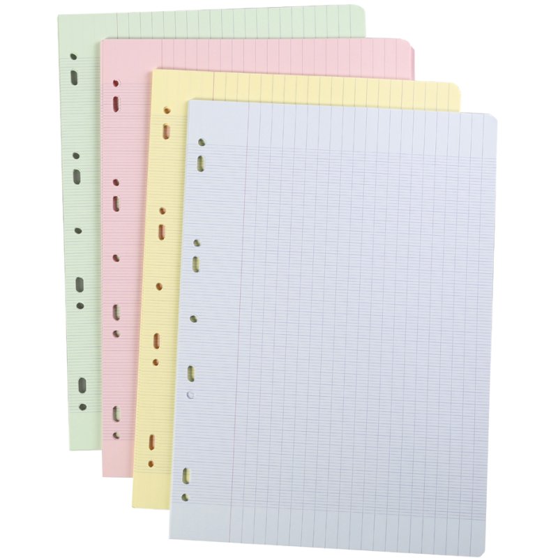 Clairefontaine perforated loose-leaf sheets, A4, lined, coloured, 200 pages