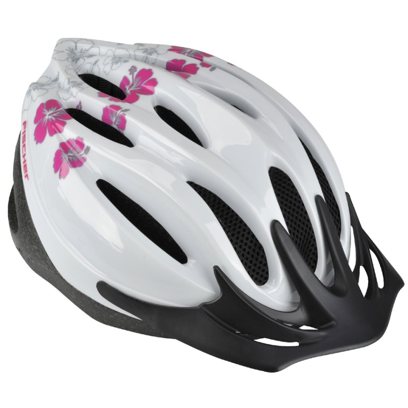 FISCHER bicycle helmet Hawaii, white, S/M, floral pattern