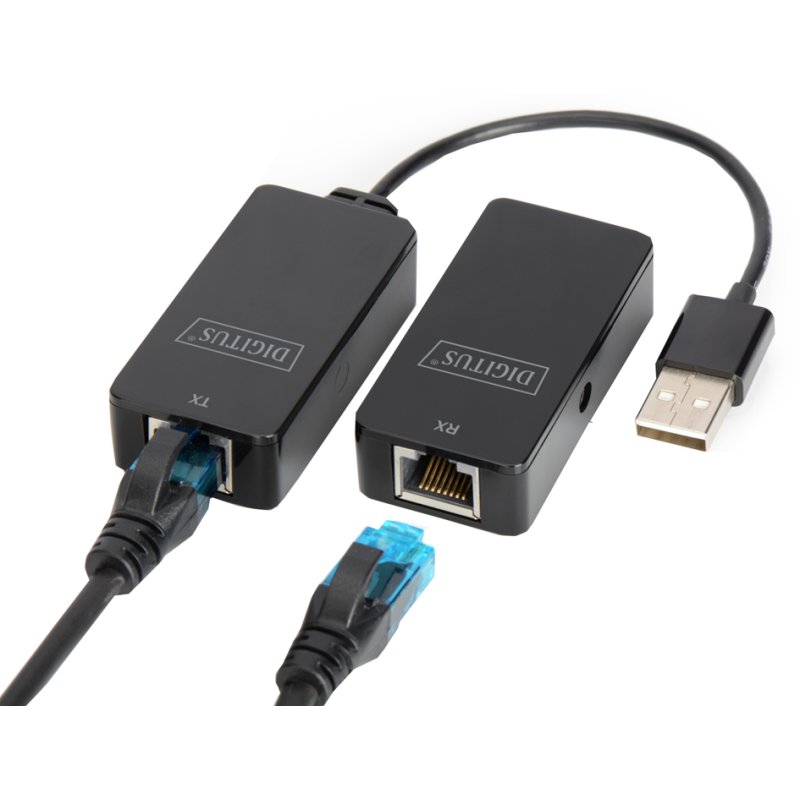 DIGITUS USB 2.0 extension set, black, 50 m