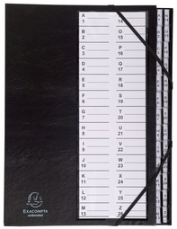 EXACOMPTA sorteermap Ordonator, 12 vakken, zwart, 250×330 mm