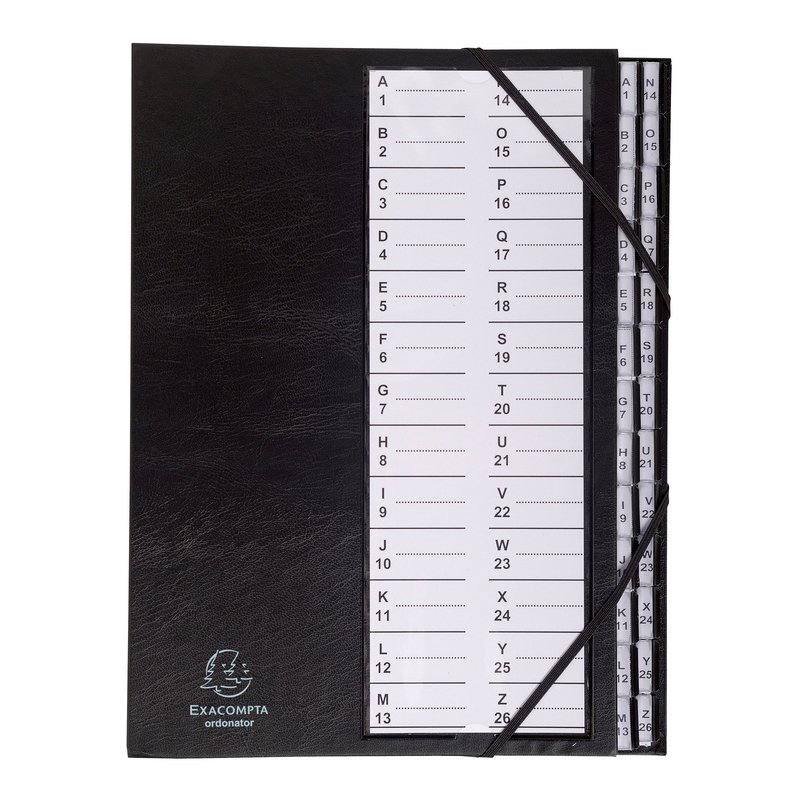 EXACOMPTA trieur Ordonator, 26 compartiments, noir, 250×330 mm
