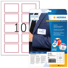 HERMA naamlabels, 80×50 mm, acetatzijde, rode rand