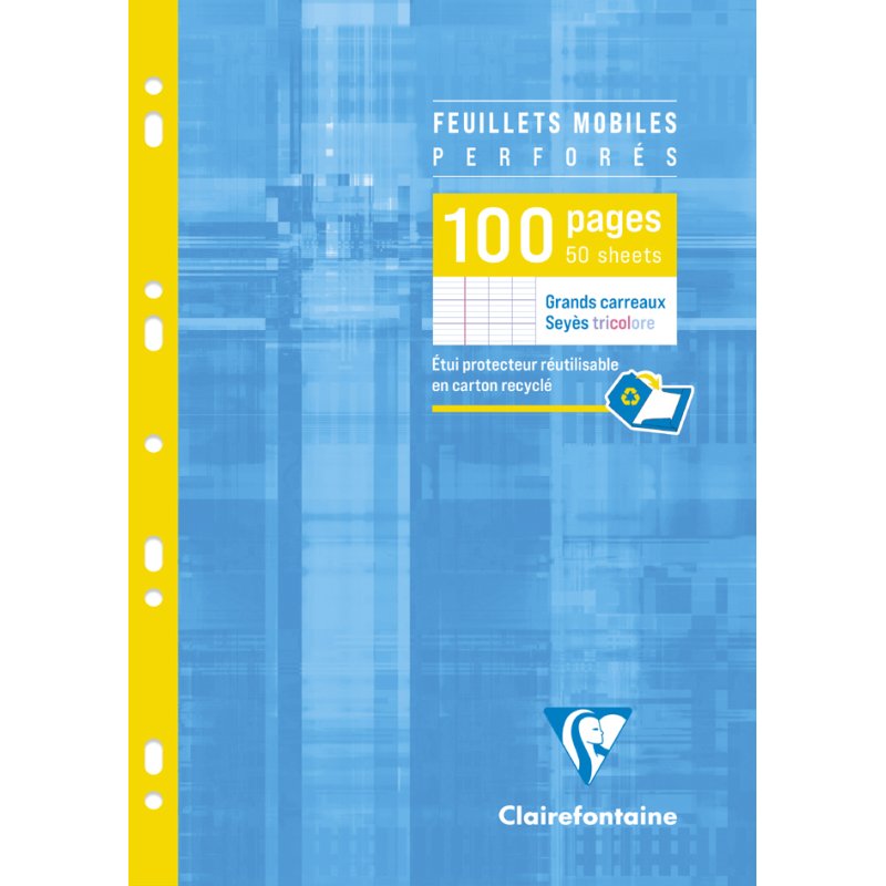 Clairefontaine bloc-notes détachable, A4, quadrillé, 200 feuilles