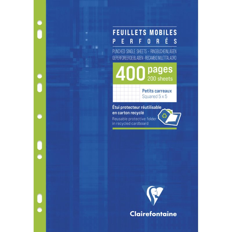 Clairefontaine bloc-notes détachable, A4, quadrillé, 200 feuilles