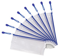 djois ritssluiting-envelop DIN-lang, transparant/blauw, PVC 230 my, spatwaterbestendig