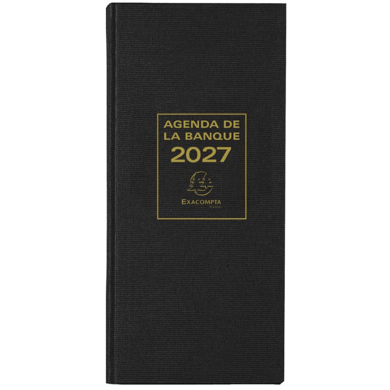 EXACOMPTA Agenda banquier long, 2 volumes, 2026, noir