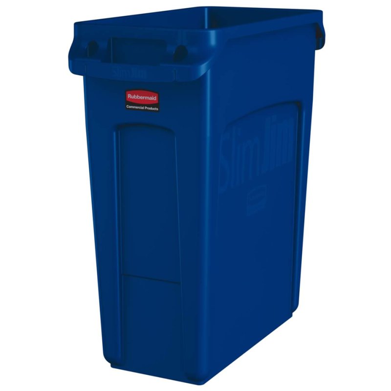 Rubbermaid afvalbak Slim Jim, ventilatie, blauw, 60 liter
