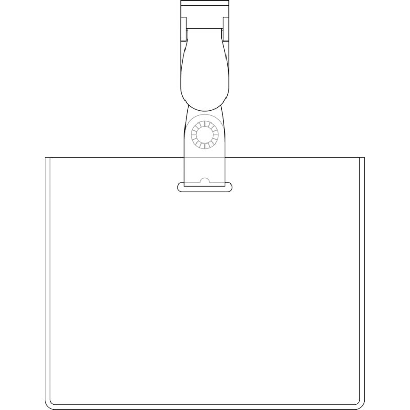 pavo plaque nominative avec clip, transparent, 60 × 90 mm, 25 pièces