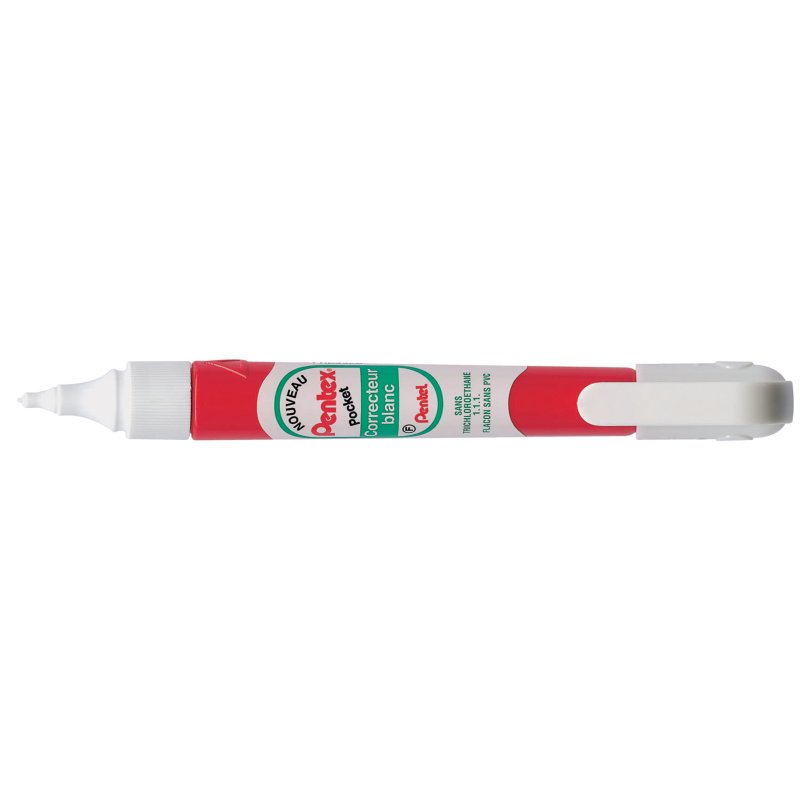 Pentel Pocket correction fluid ZLC21W, white, 7 ml, chisel tip