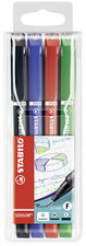 STABILO fineliner Sensor dun, 0,3 mm, 4 kleuren, 4 stuks