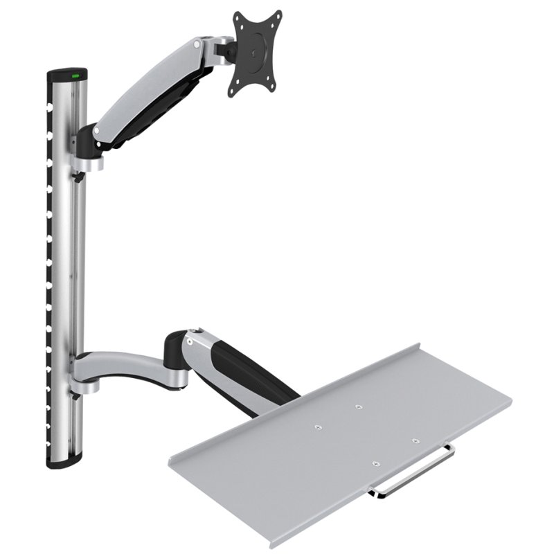 DIGITUS monitorarm met toetsenbordhouder, 27 inch, hoogte verstelbaar, wandmontage