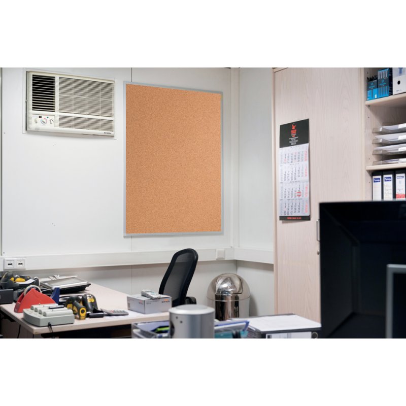 FRANKEN tableau d'affichage X-tra 120, surface liège, cadre aluminium, 180×120 cm