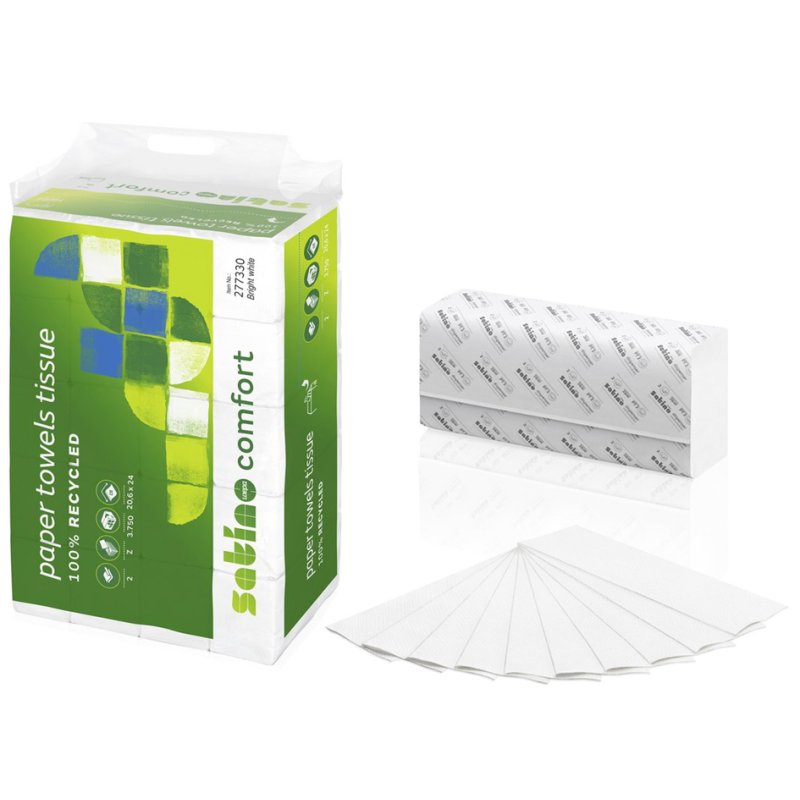 satino by wepa handdoekpapier Comfort, 2-laags, wit, 206×240 mm