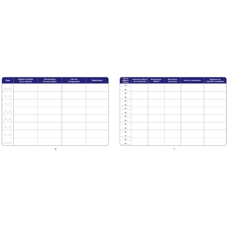 ELVE bloc de conduite véhicules professionnels, 150×215 mm, couverture orange, 64 pages