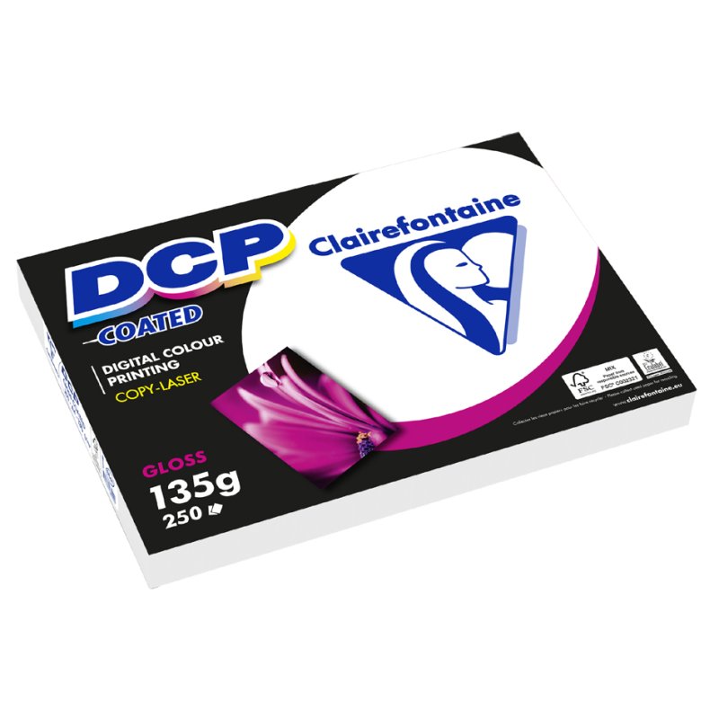 Clairefontaine papier laser DCP Coated Gloss, A3, blanc brillant, 250 feuilles