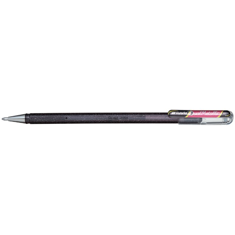 Stylos hybrides Pentel K110-DVX, violet/turquoise, 0,5 mm, effet paillettes