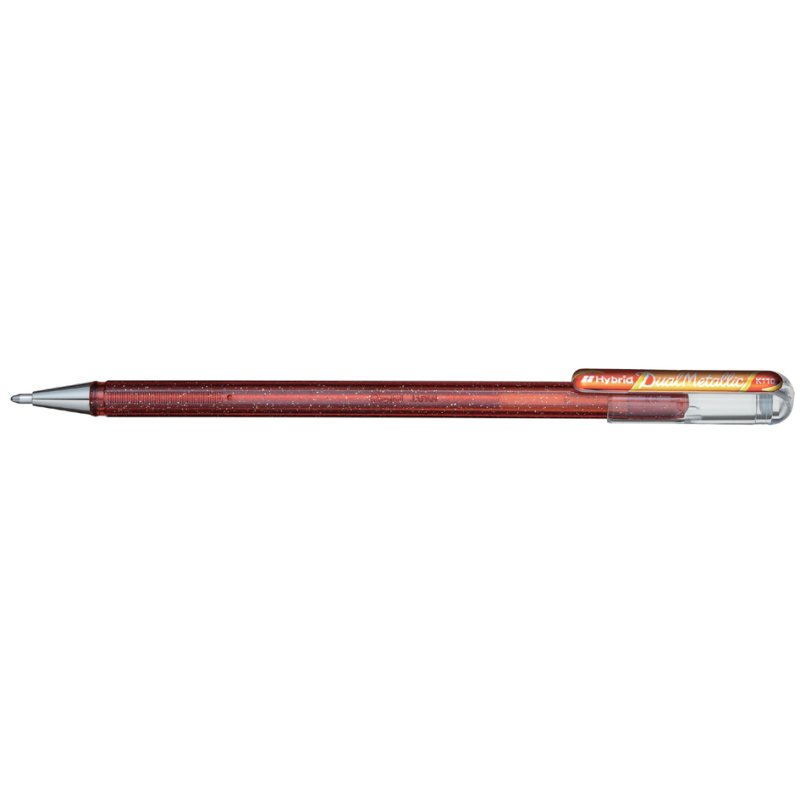 Stylos hybrides Pentel K110-DVX, violet/turquoise, 0,5 mm, effet paillettes