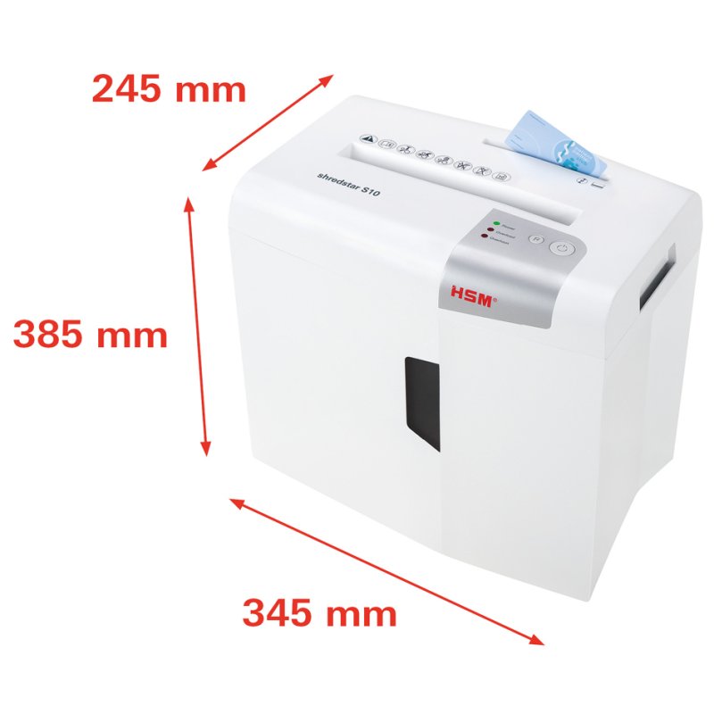 HSM Shredstar S10 papiervernietiger, strokensnit 6 mm, 10 vel, 18 L