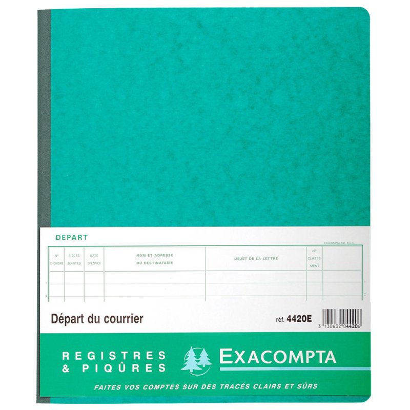 EXACOMPTA registre d'expédition ligné, 320 × 270 mm, 80 pages, 26 lignes