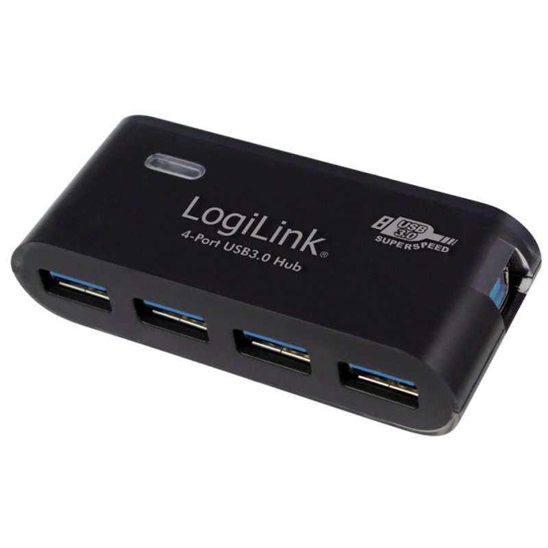 LogiLink Hub USB 3.0 avec alimentation, noir, 4 ports