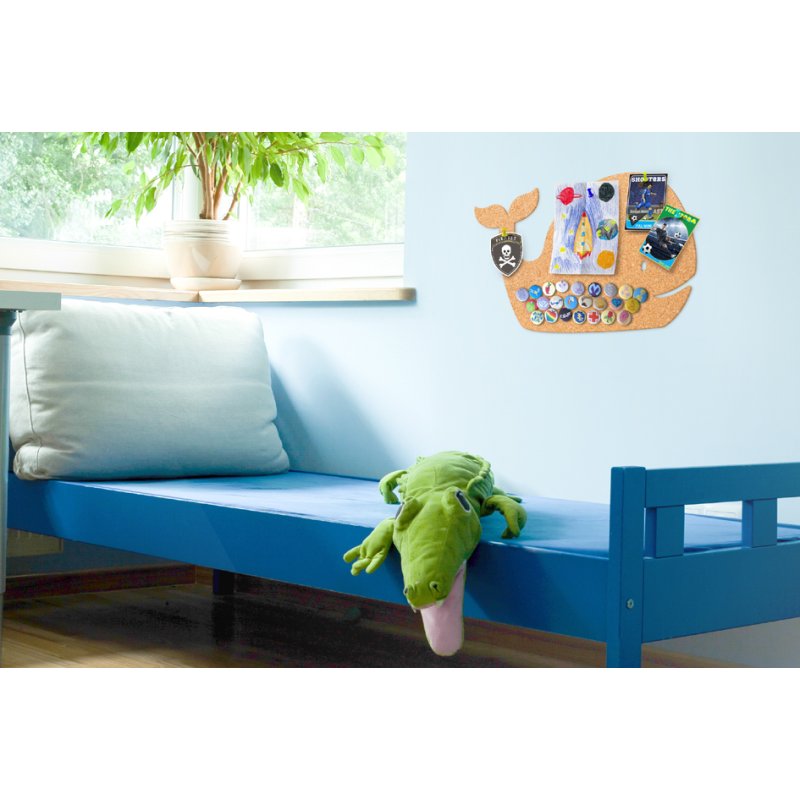 Securit kurkbord SILHOUETTE walvis, bruin, vollkurk, 492×275 mm, inclusief 6 punaises