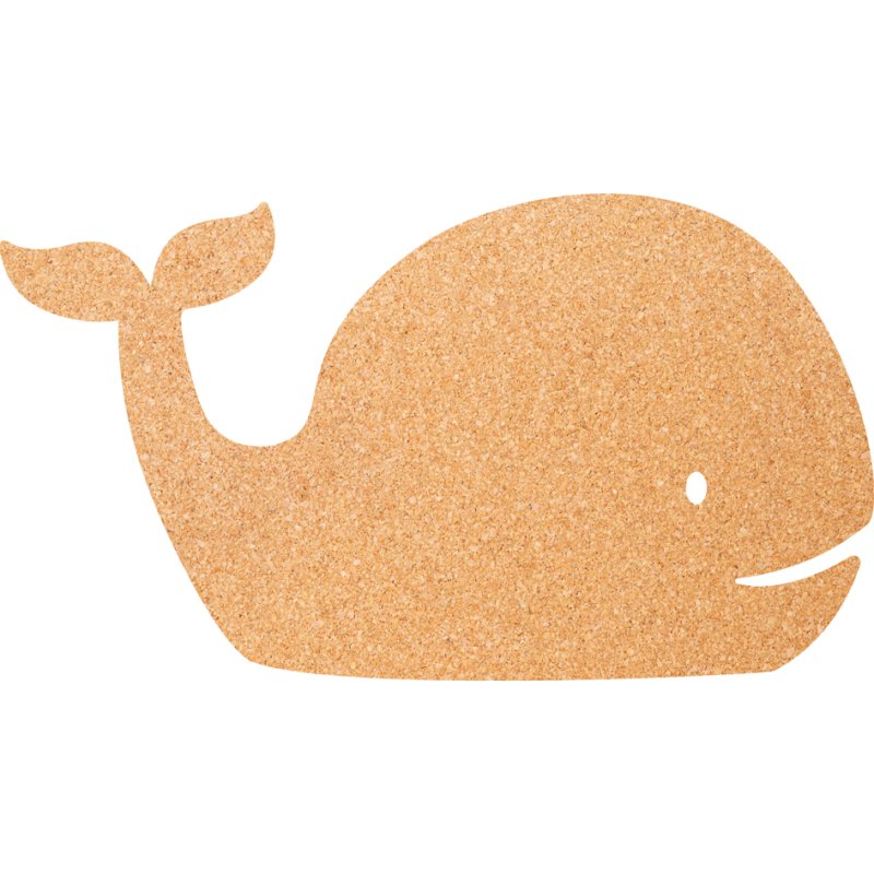 Securit tableau liège SILHOUETTE baleine, brun, liège naturel, 492×275 mm, avec 6 punaises