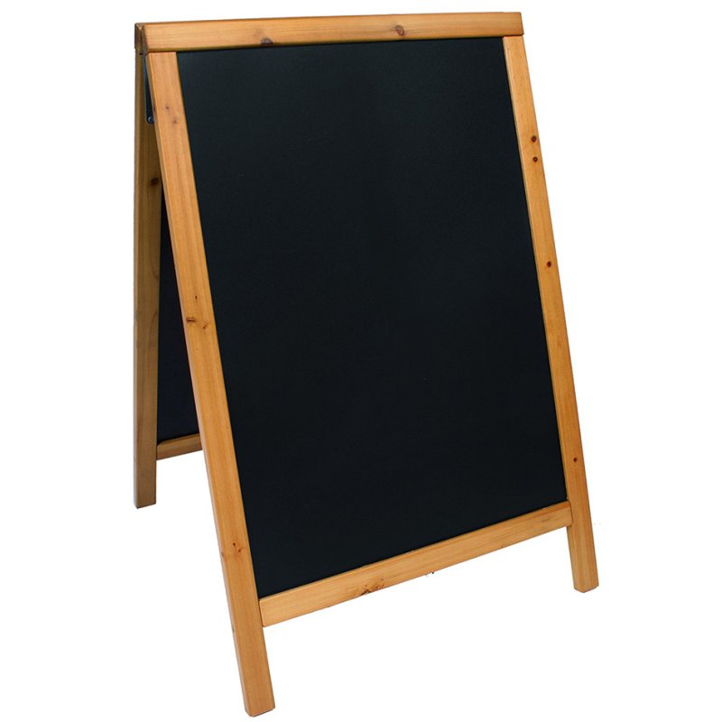 Securit stoepbord WOODY, krijtoppervlak, zwart, 550×850 mm
