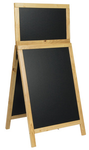 Securit stoepbord deluxe met kopbord, beuken, 55×120 cm