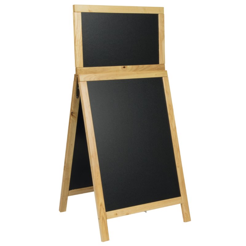 Securit arrêteur de clients DELUXE acajou, tableau noir, panneau supérieur, 55×54×121,5 cm