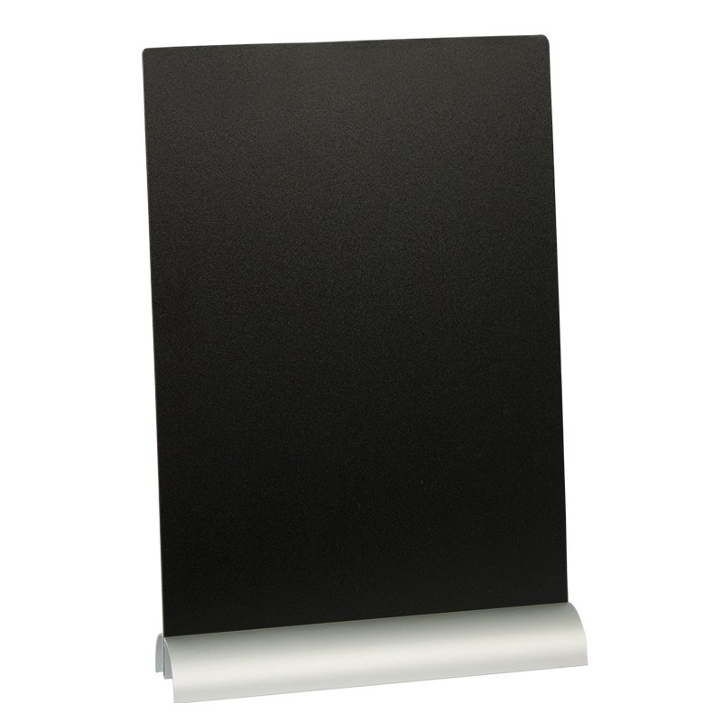 Securit chevalet de table SILHOUETTE A4, noir, surface craie, recto-verso