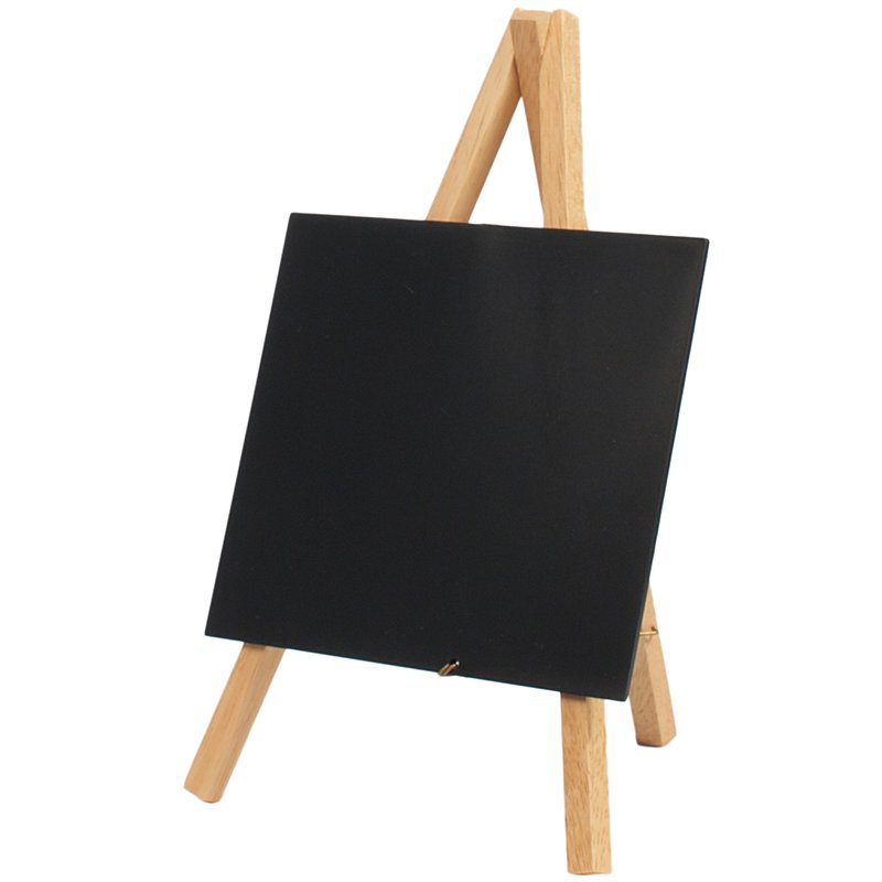 Securit mini tableau noir de table avec support, noir, 150×260 mm