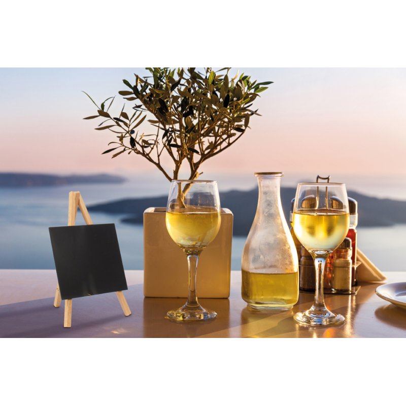 Securit mini tableau noir de table avec support, noir, 150×260 mm