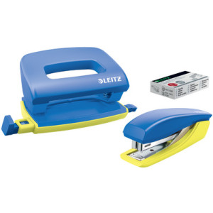 LEITZ mini nietmachine en perforator set Urban Chic, blauw