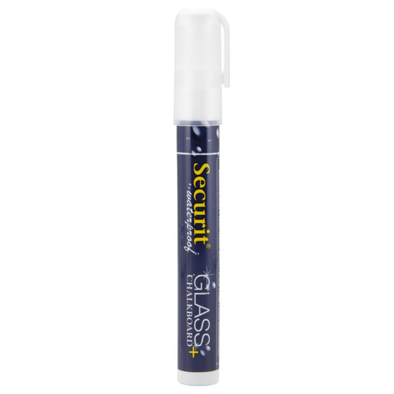 Securit marqueurs craie imperméables medium, blanc, 2 pièces
