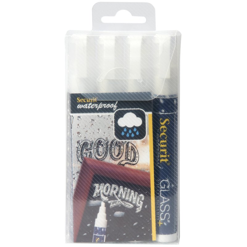 Securit marqueurs craie waterproof moyen, 2-6 mm, 4 pièces